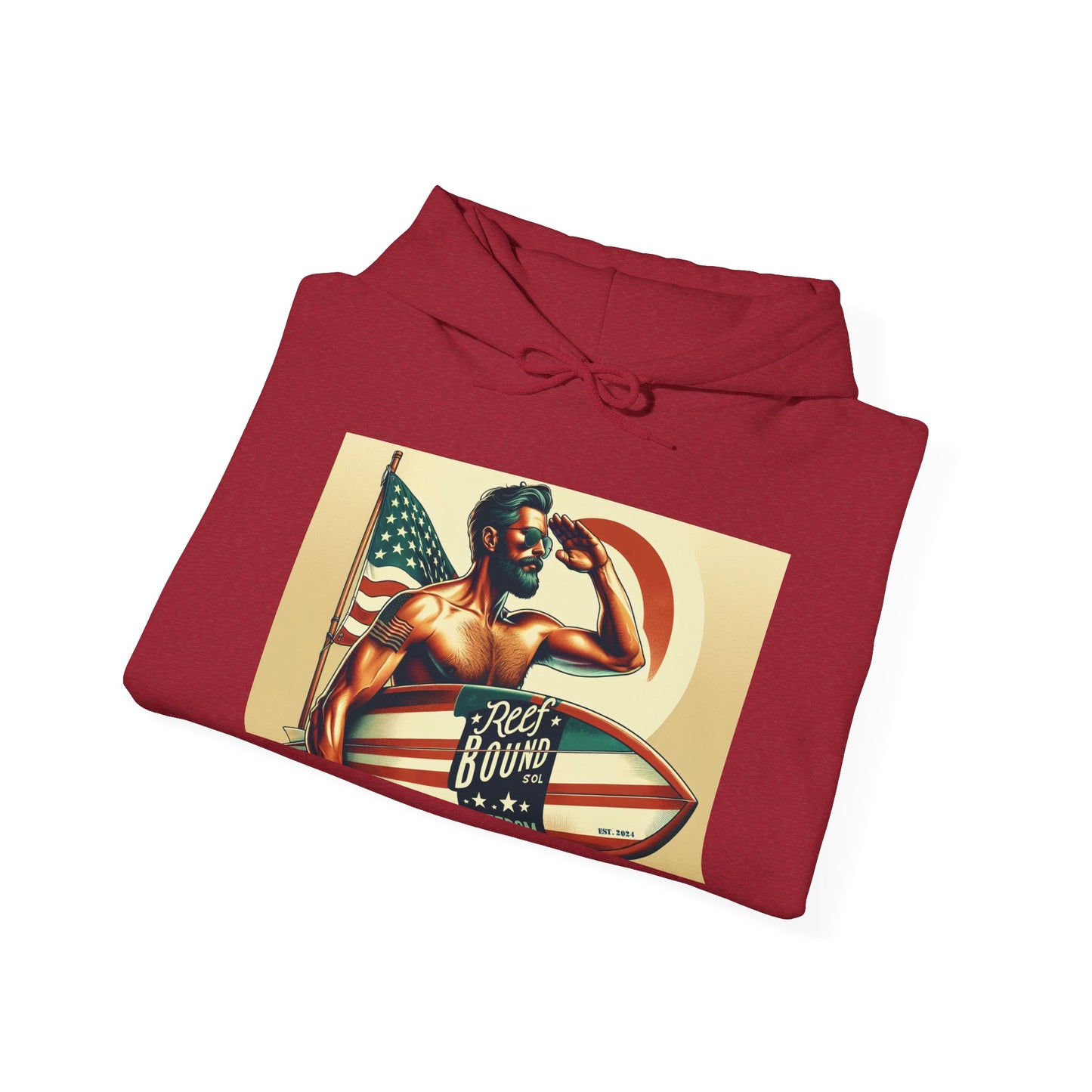 Surfer Salute Hooded Sweatshirt - Reef Bound Sol (RBS) We The People Design