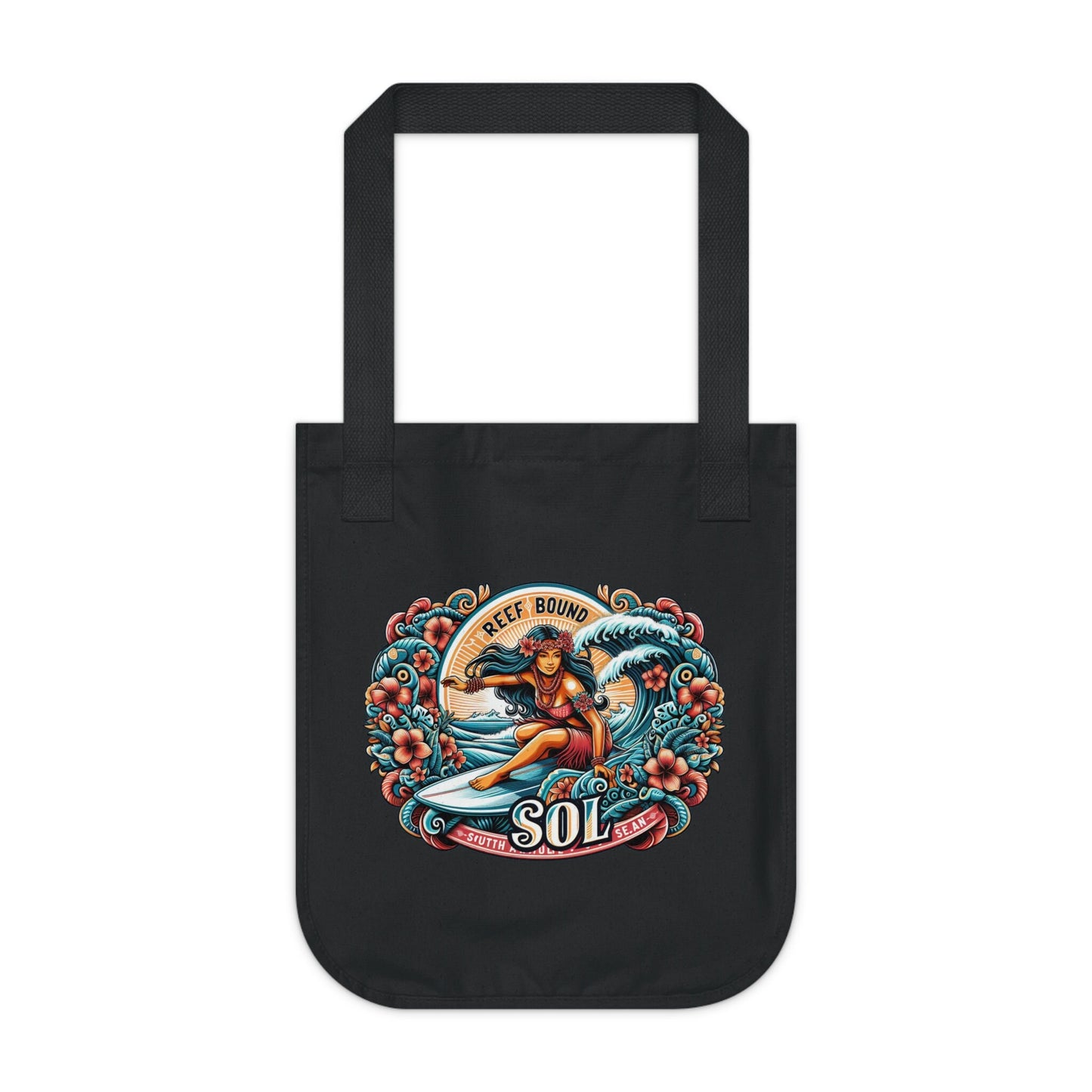 Reef Bound Sol (RBS) Leilani Hawaiian Surfer Beach Tote Bag