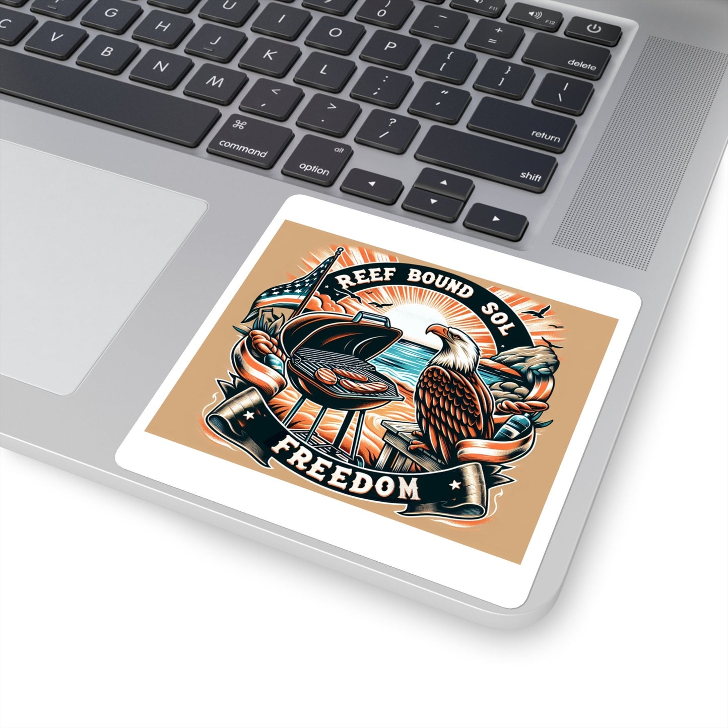 Reef Bound Sol (RBS) Soar High, Live Free BBQ Brown Decal