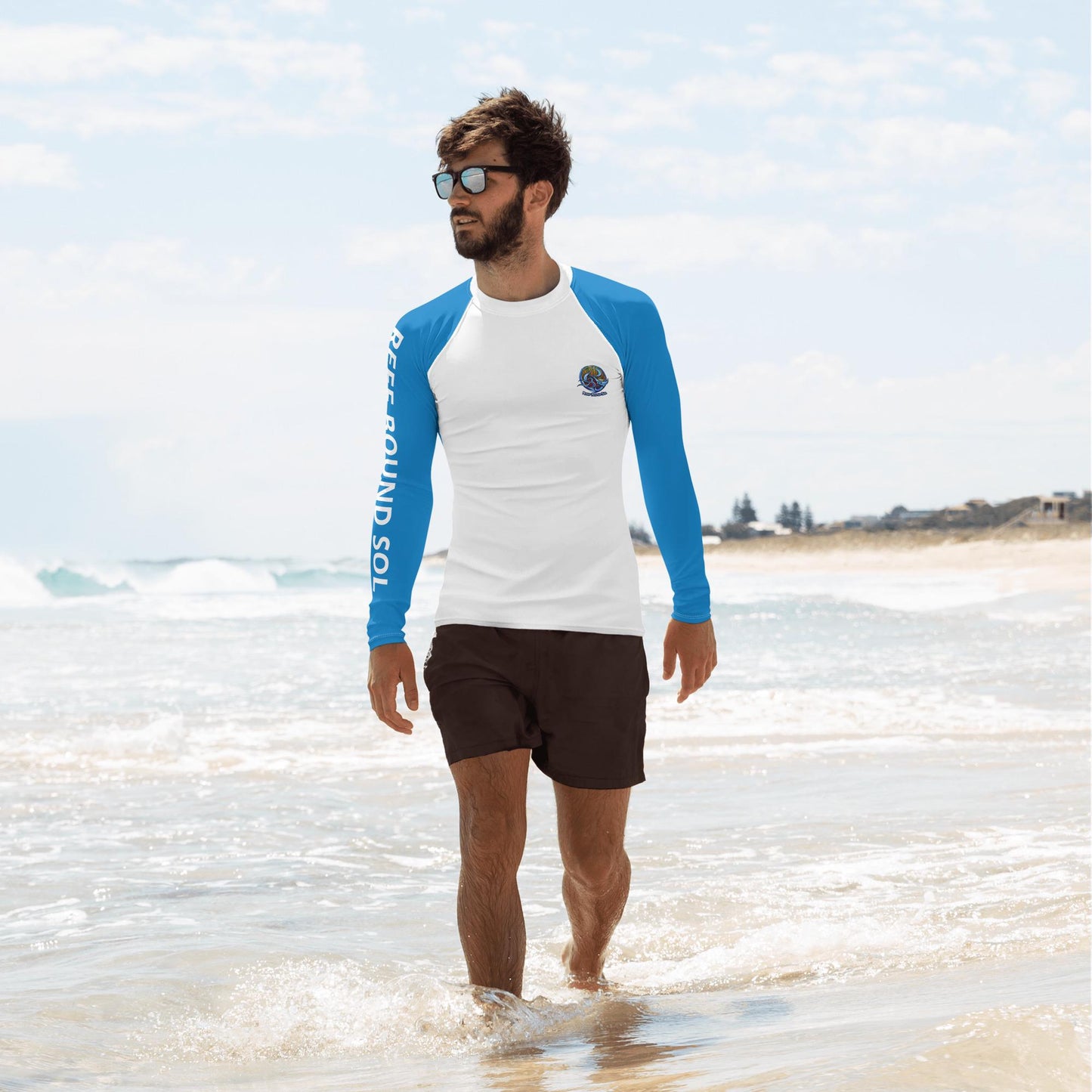 Reef Bound Sol (RBS) Men's Ocean / Beach Rash Guard - Blue