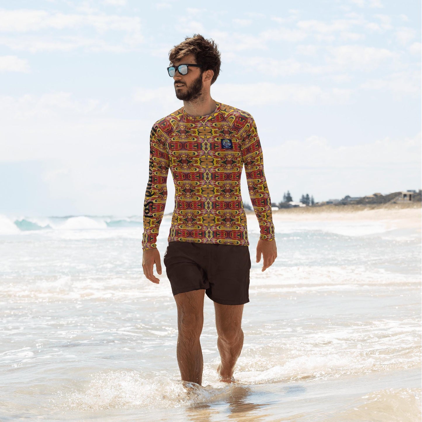Reef Bound Sol (RBS) Men's Ocean / Beach Rash Guard - Lava Flow