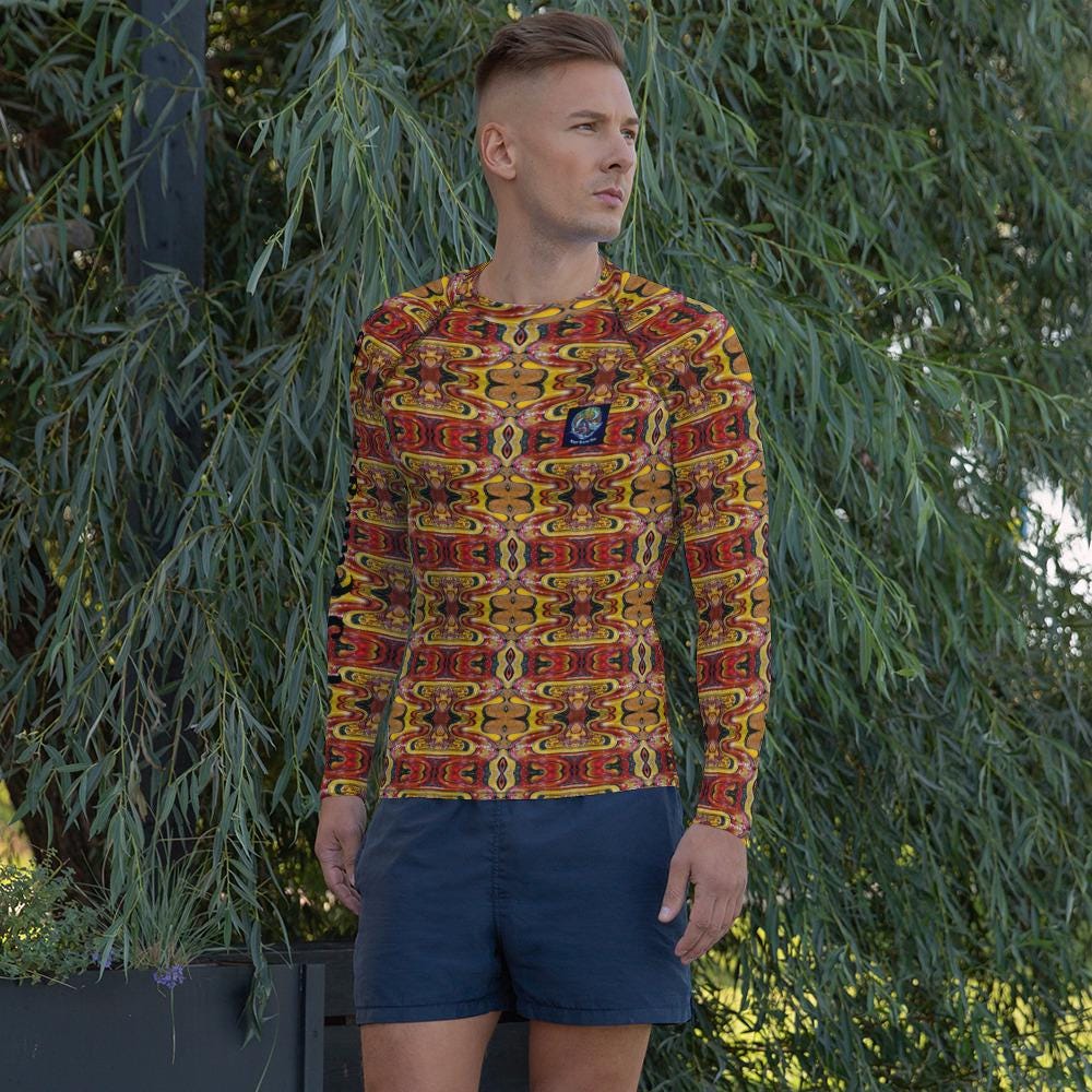 Reef Bound Sol (RBS) Men's Ocean / Beach Rash Guard - Lava Flow