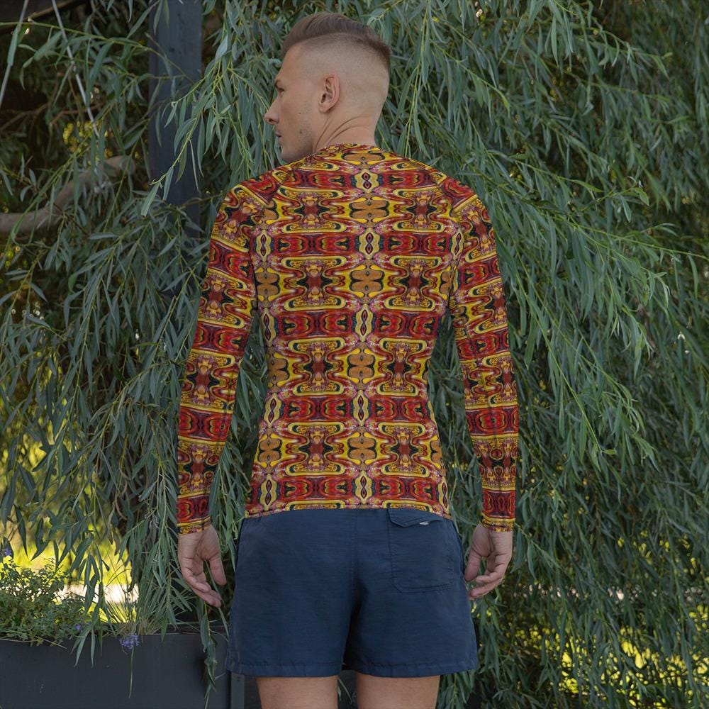 Reef Bound Sol (RBS) Men's Ocean / Beach Rash Guard - Lava Flow