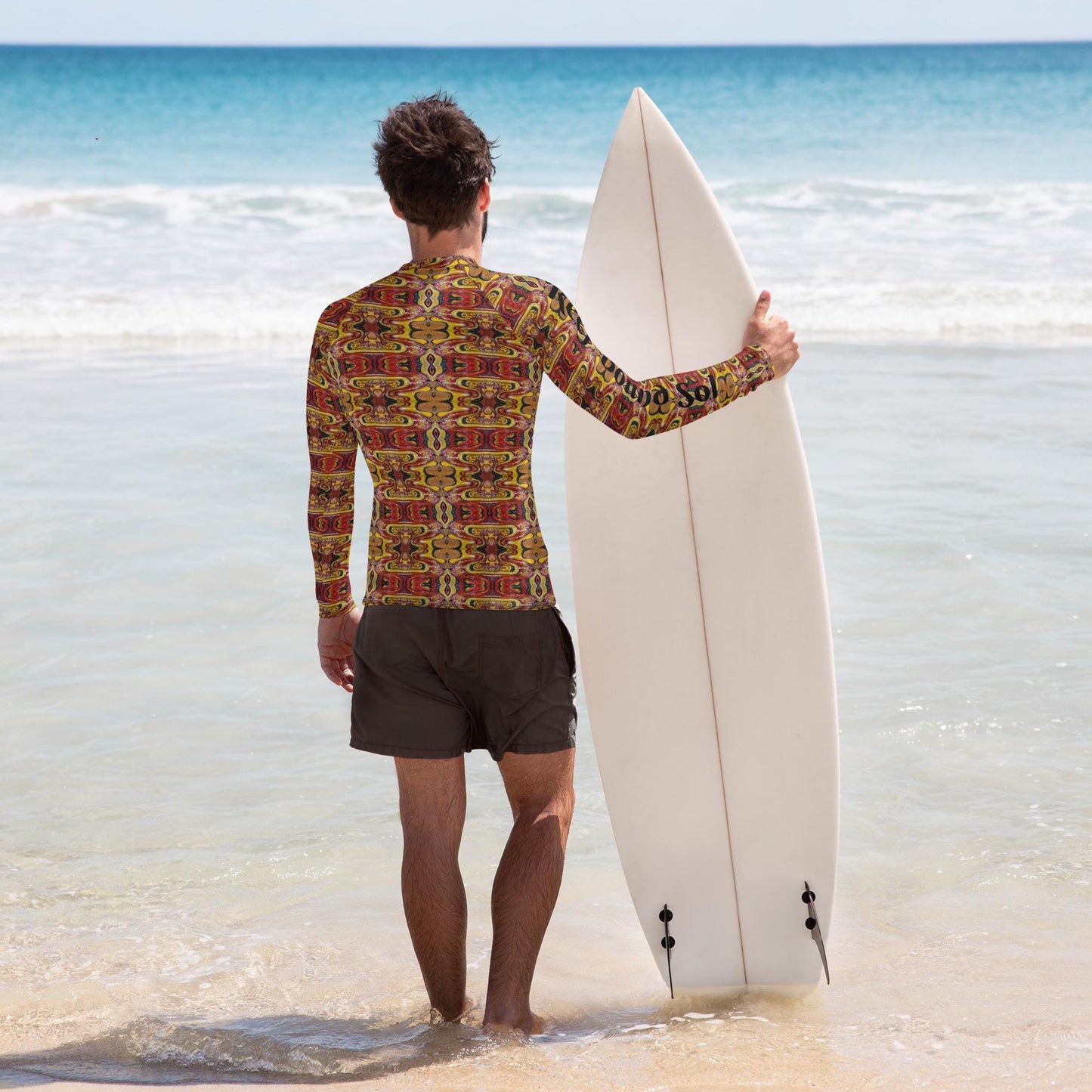 Reef Bound Sol (RBS) Men's Ocean / Beach Rash Guard - Lava Flow