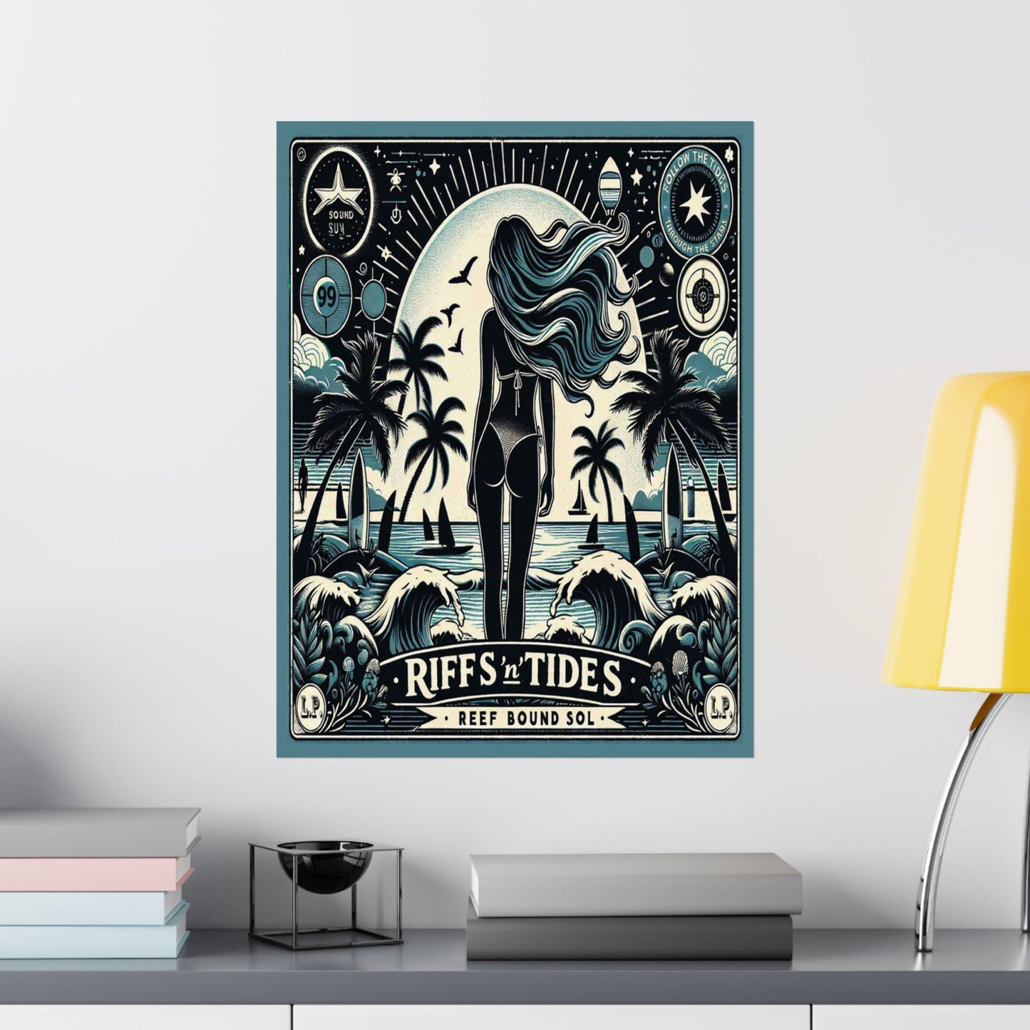 Matte Poster — "Riffs 'n' Tides" Surf Art Print