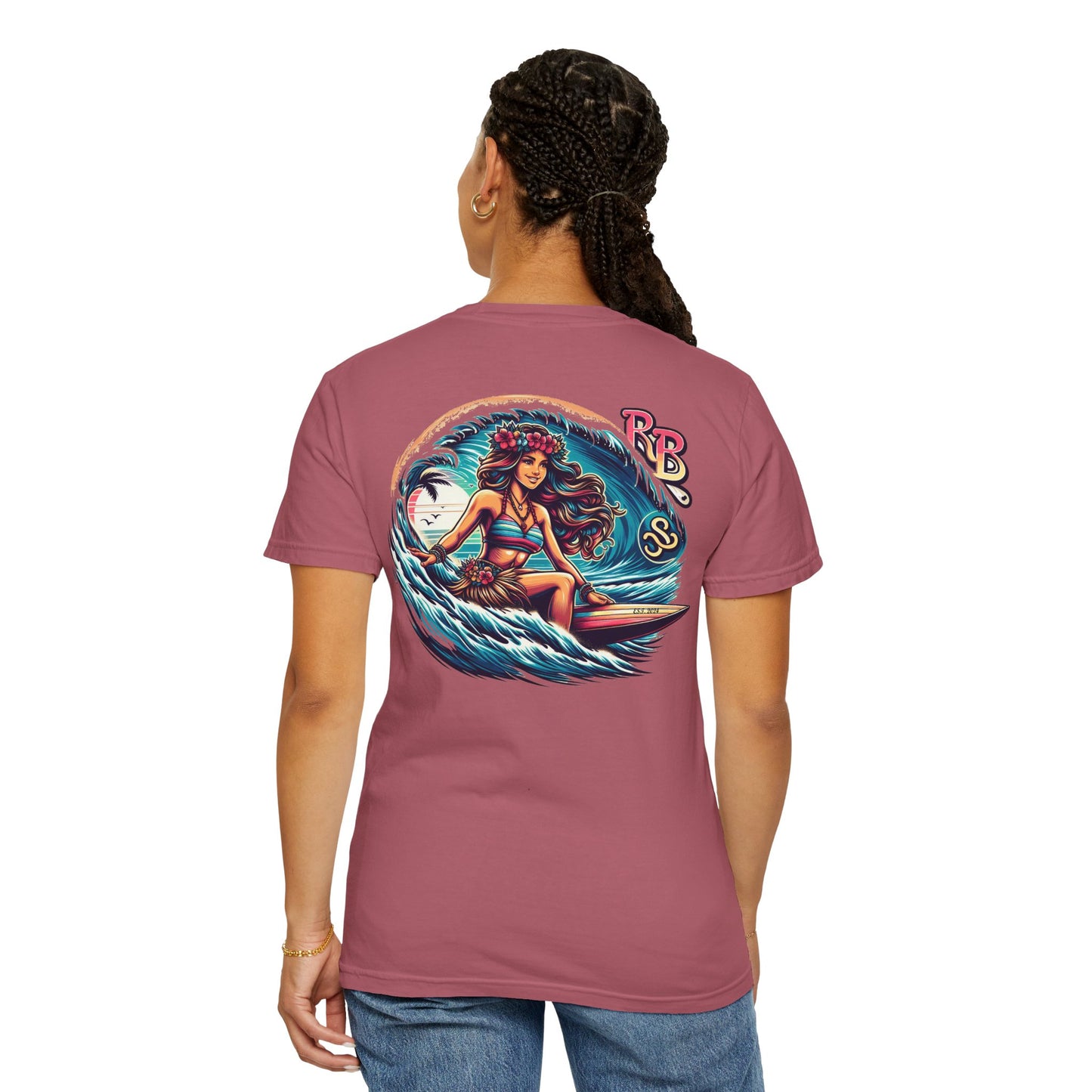 Reef Bound Sol (RBS) Hawaiian Surfer Girl Keanu T-Shirt – Effortless Island Vibes