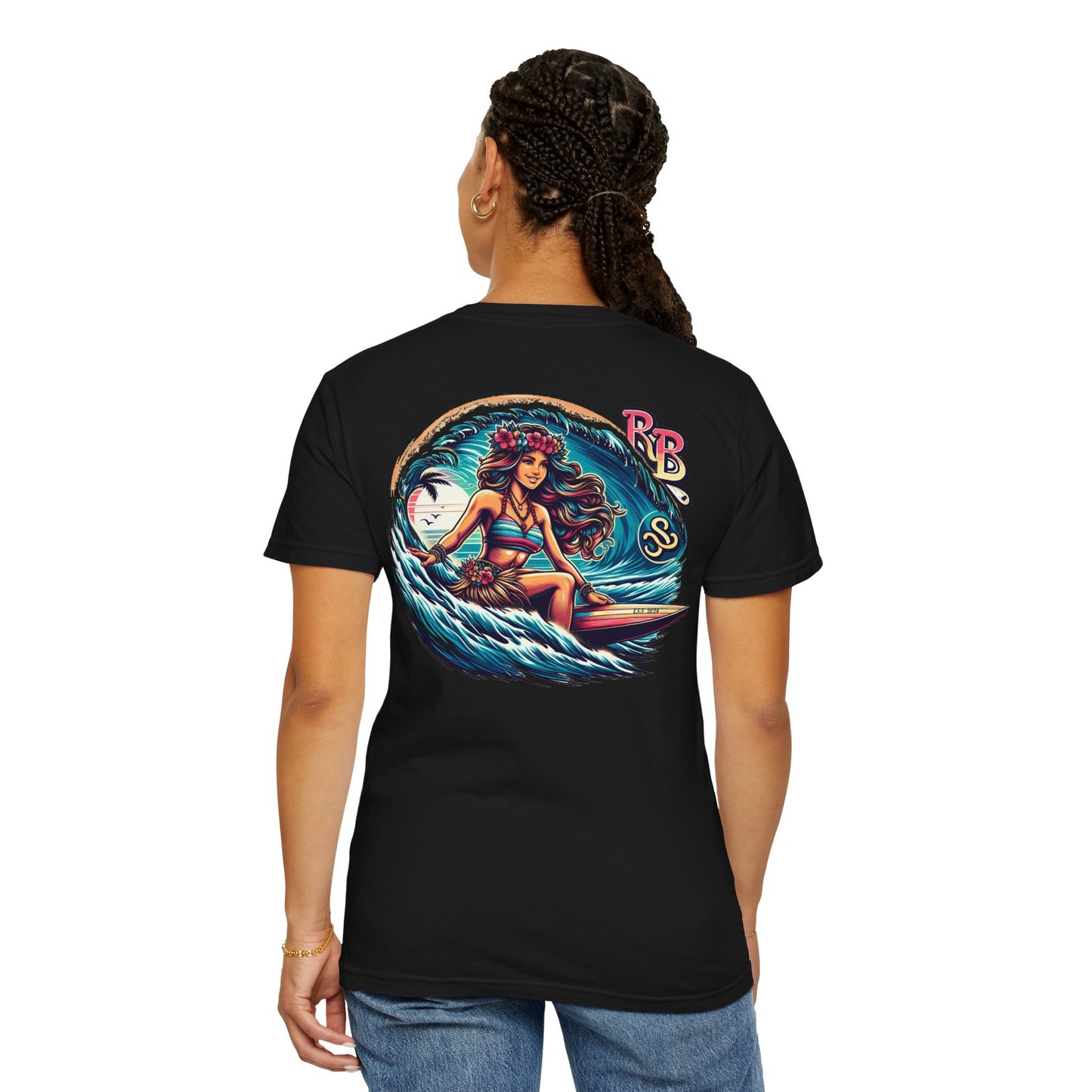 Reef Bound Sol (RBS) Hawaiian Surfer Girl Keanu T-Shirt – Effortless Island Vibes