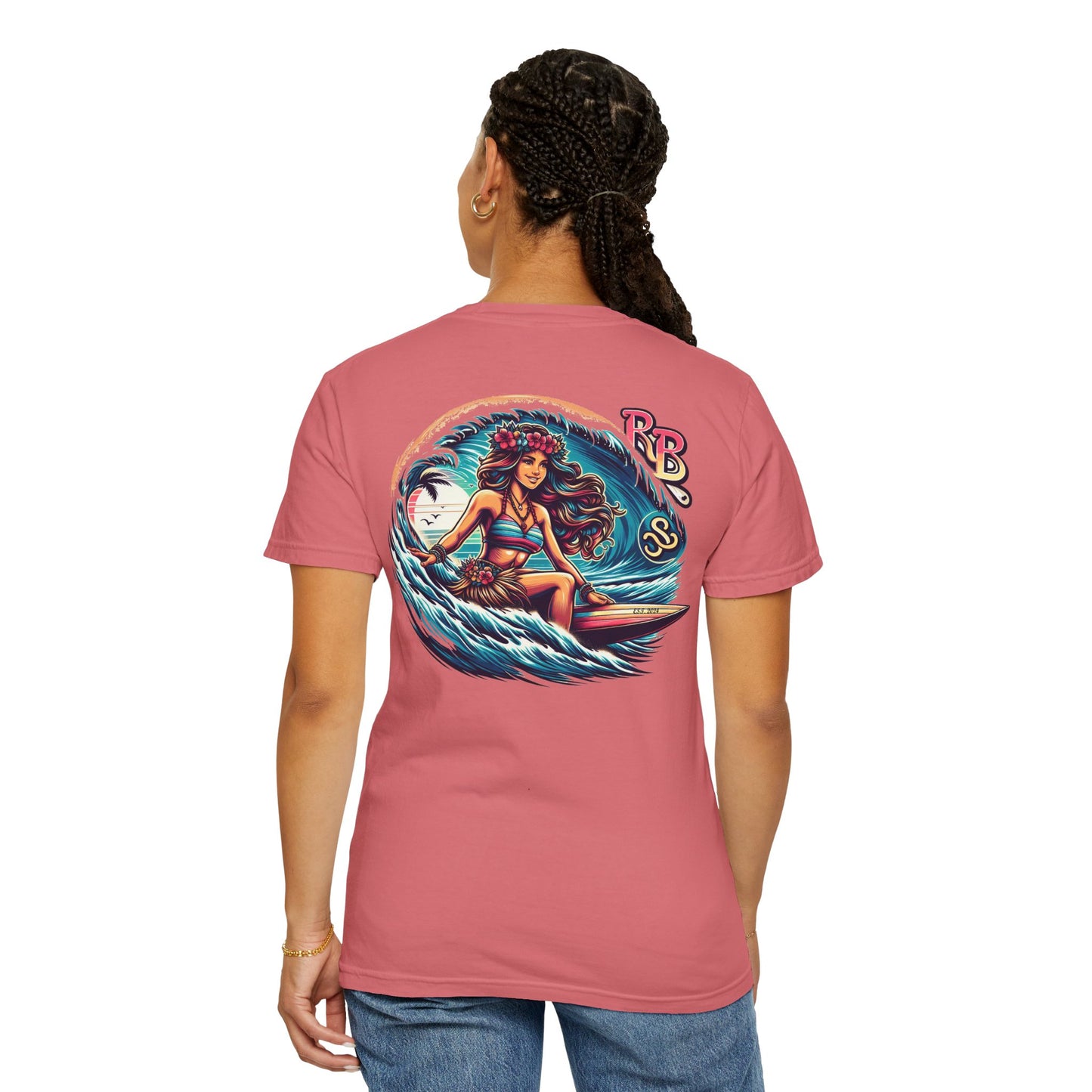 Reef Bound Sol (RBS) Hawaiian Surfer Girl Keanu T-Shirt – Effortless Island Vibes