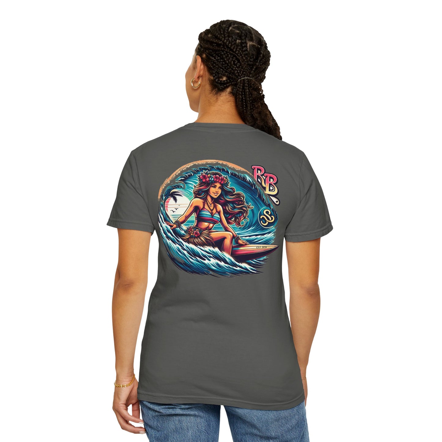 Reef Bound Sol (RBS) Hawaiian Surfer Girl Keanu T-Shirt – Effortless Island Vibes