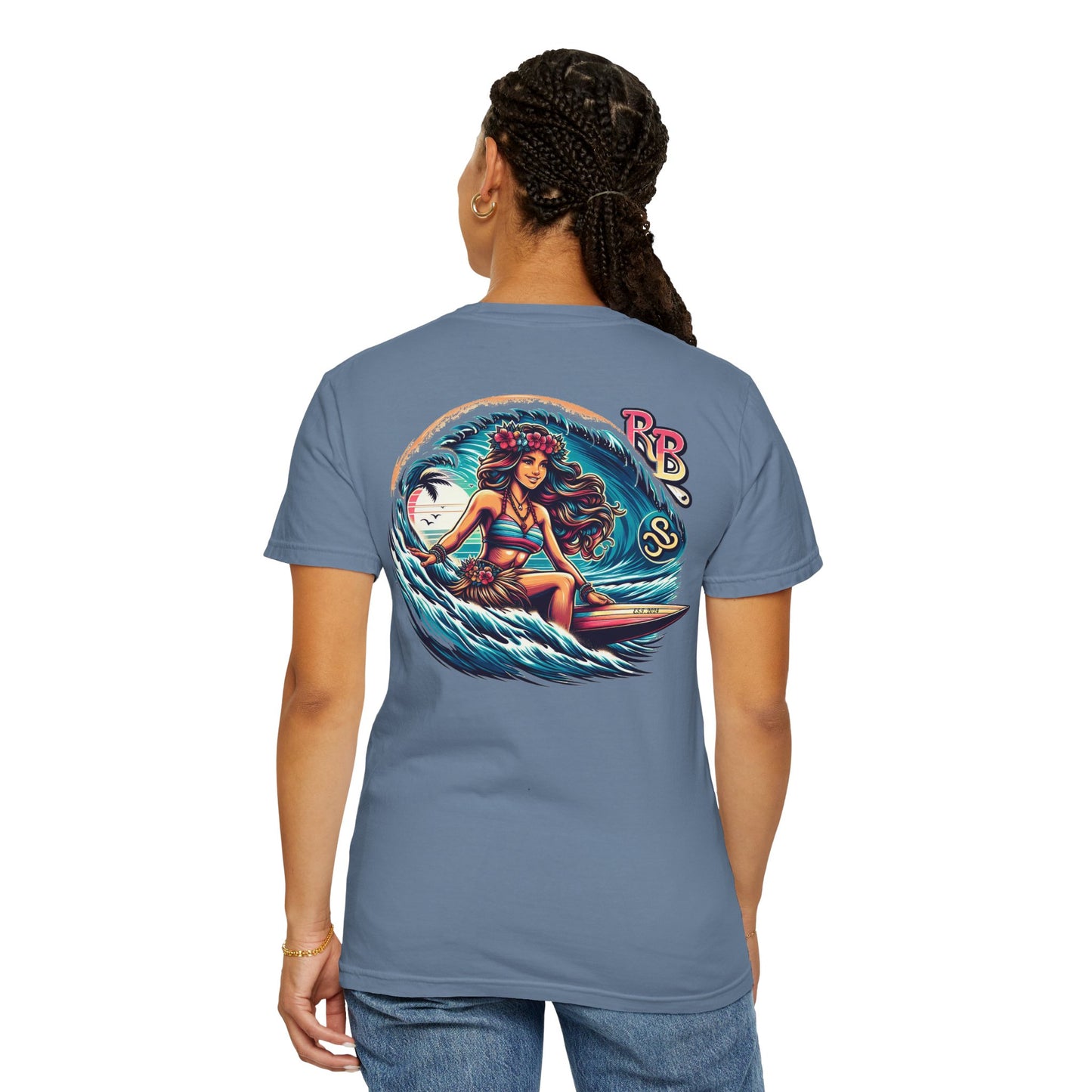 Reef Bound Sol (RBS) Hawaiian Surfer Girl Keanu T-Shirt – Effortless Island Vibes