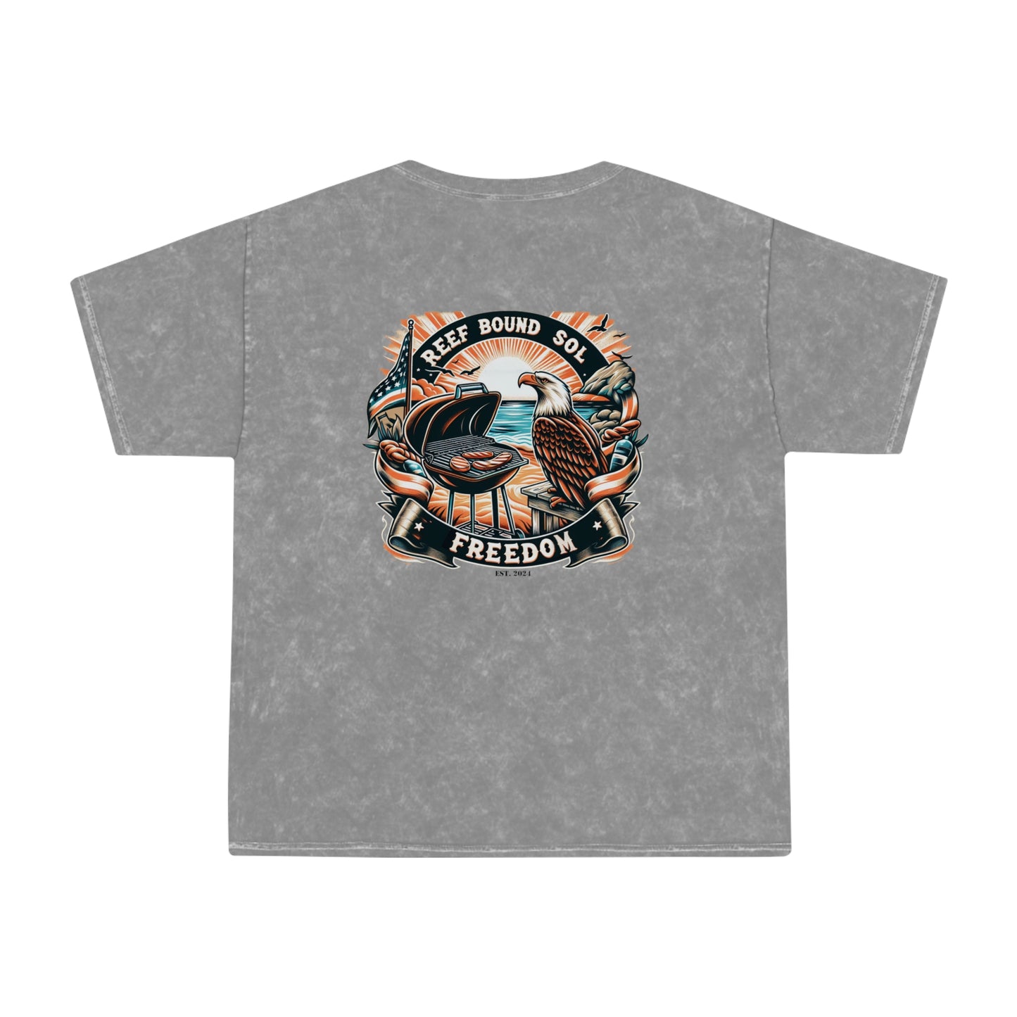 Reef Bound Sol (RBS) Soar High, Live Free Unisex Mineral Wash T-Shirt