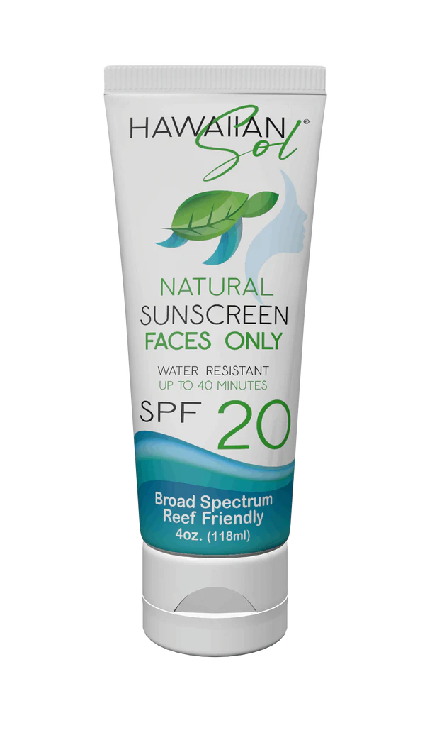 Hawaiian Sol Natural Sunscreen Faces Only SPF20 - 4 OZ