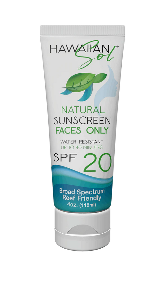 Hawaiian Sol Natural Sunscreen Faces Only SPF20 - 4 OZ