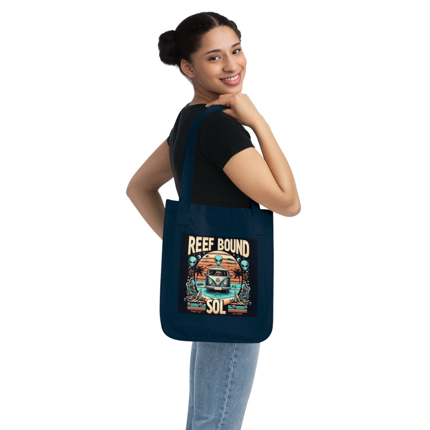 Reef Bound Sol (RBS) Retro Alien VW Bug Beach Tote Bag