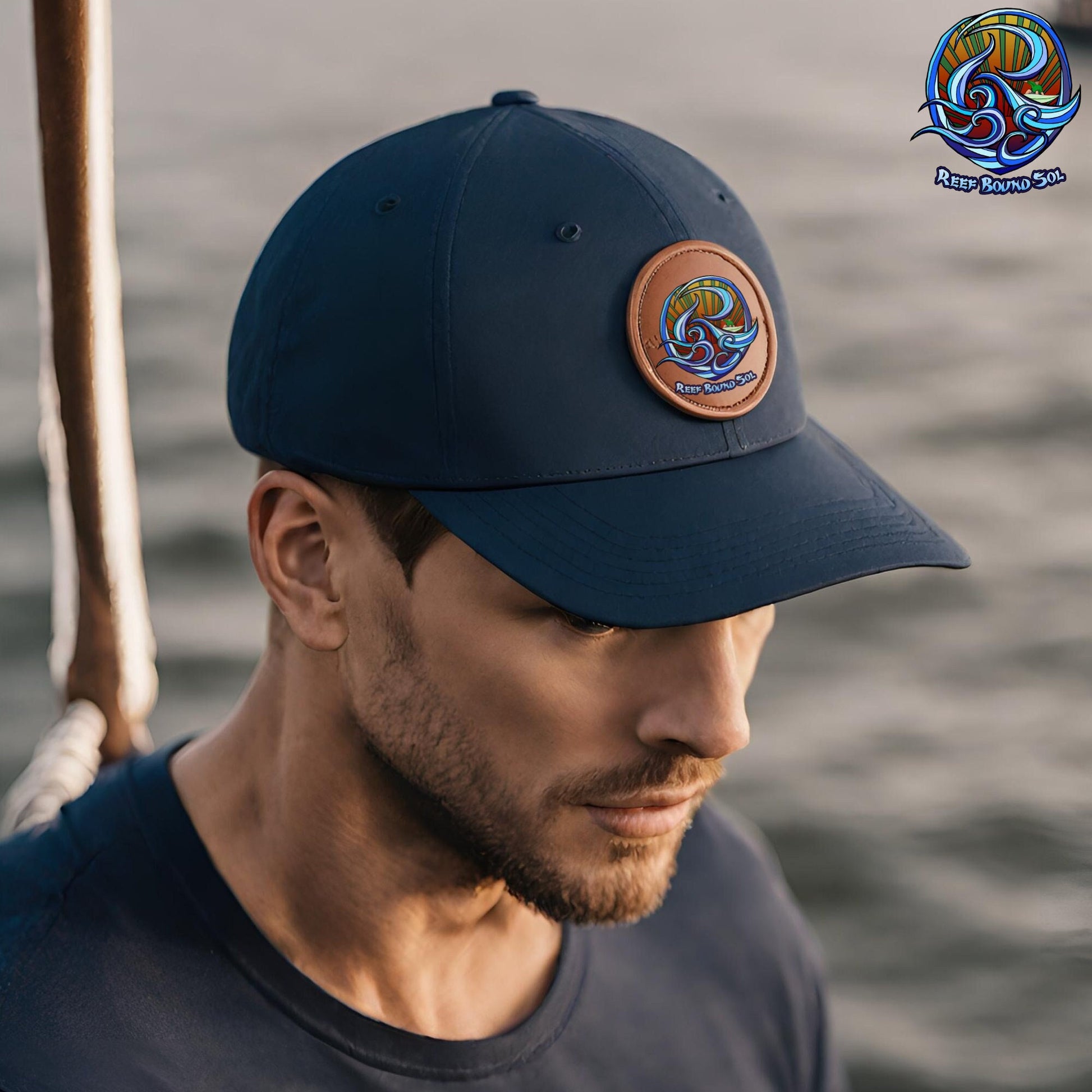 Reef Bound Sol (RBS) Original Graphic (O.G.) Leather Patch Baseball Cap