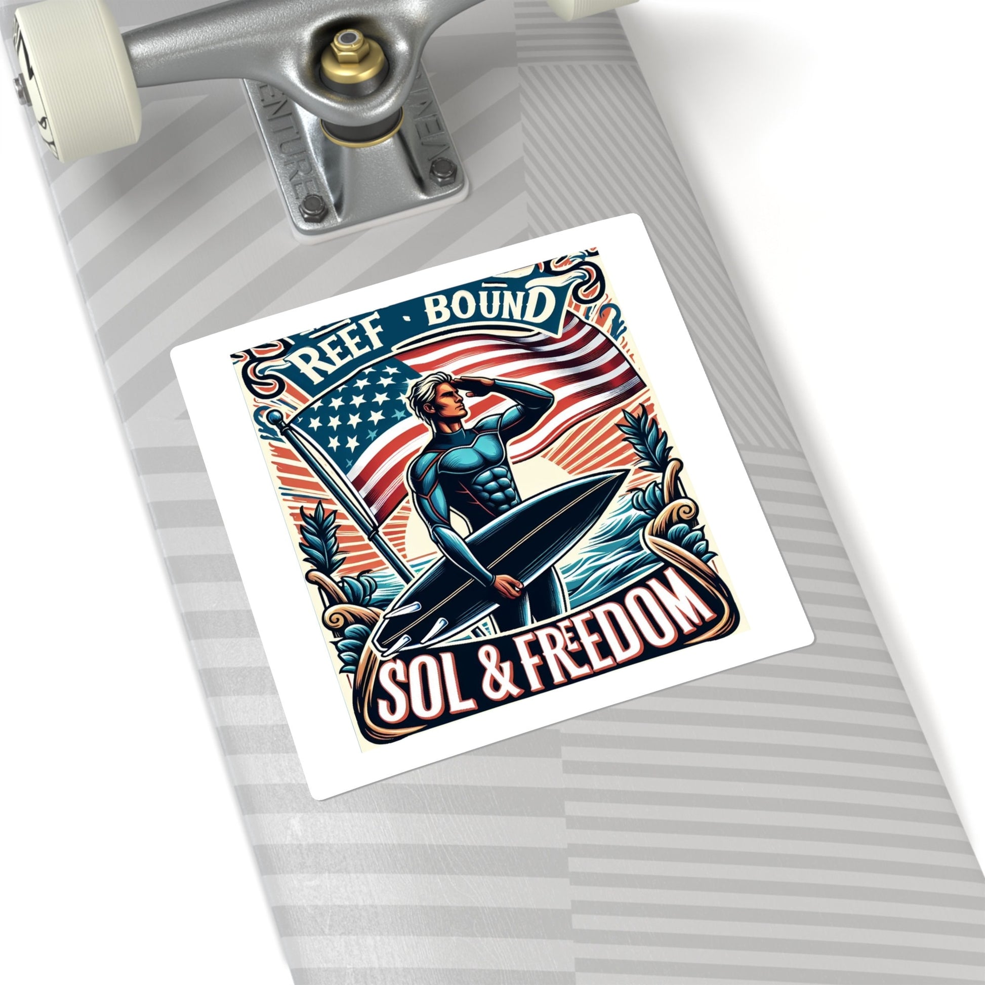 Reef Bound Sol (RBS) Patriotic Surfer Freedom Vinyl Decal