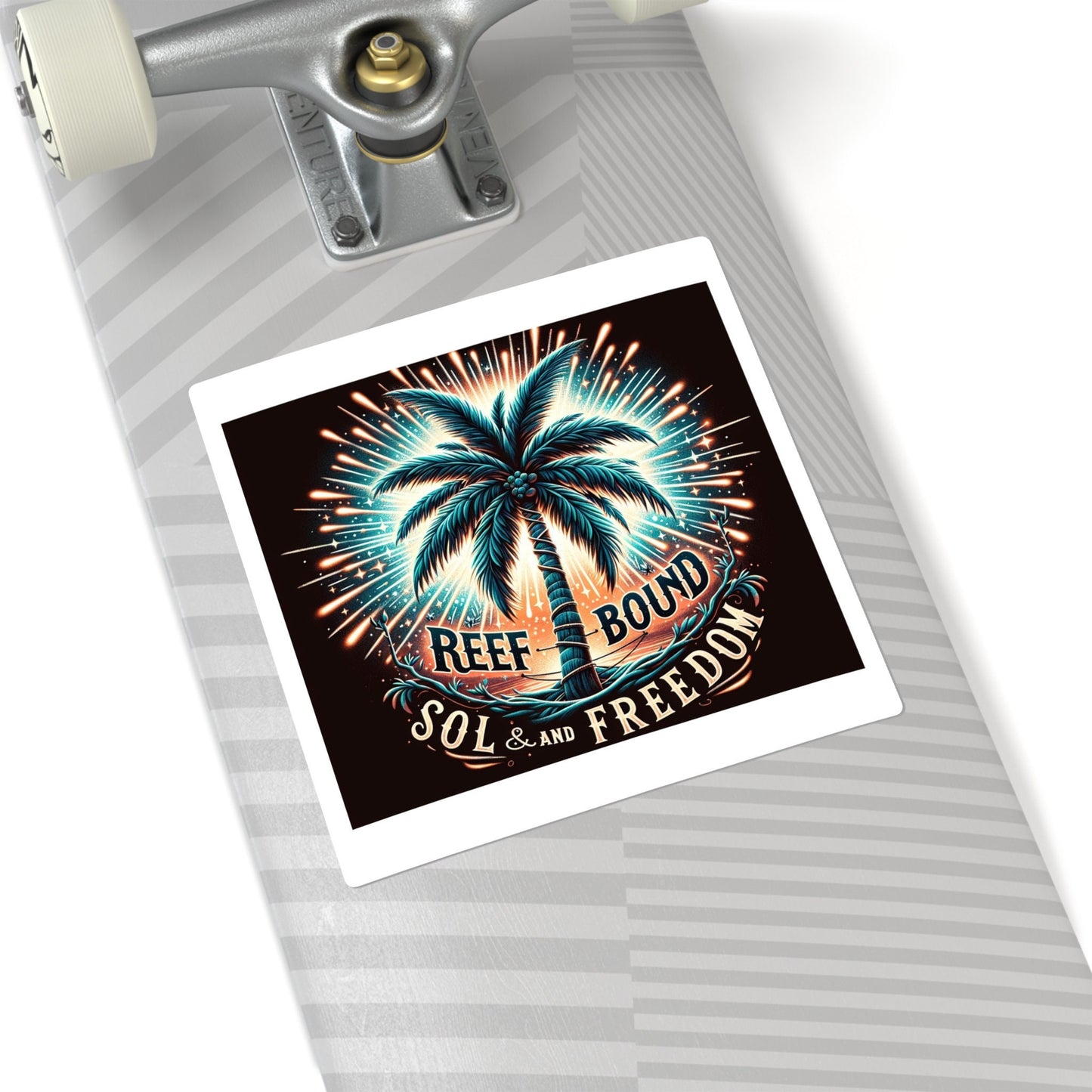 Reef Bound Sol (RBS) Patriotic 4th of July Palm Burst Freedom Decal