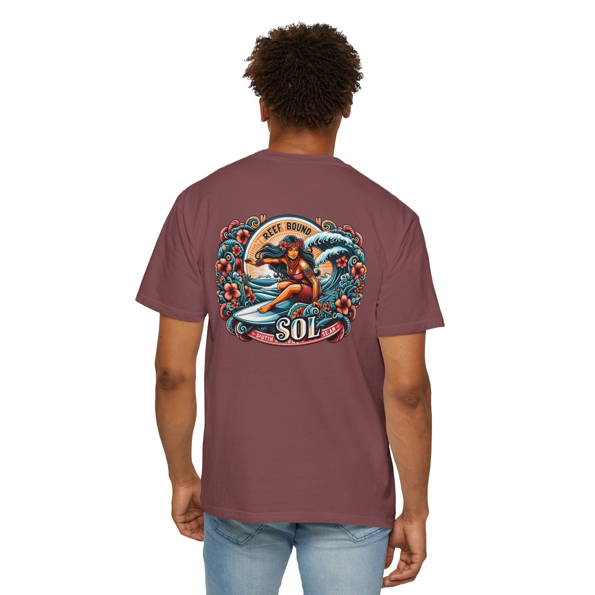 Reef Bound Sol (RBS) Leilani Hawaiian Surfer Beach T-Shirt with O.G. FP Graphic