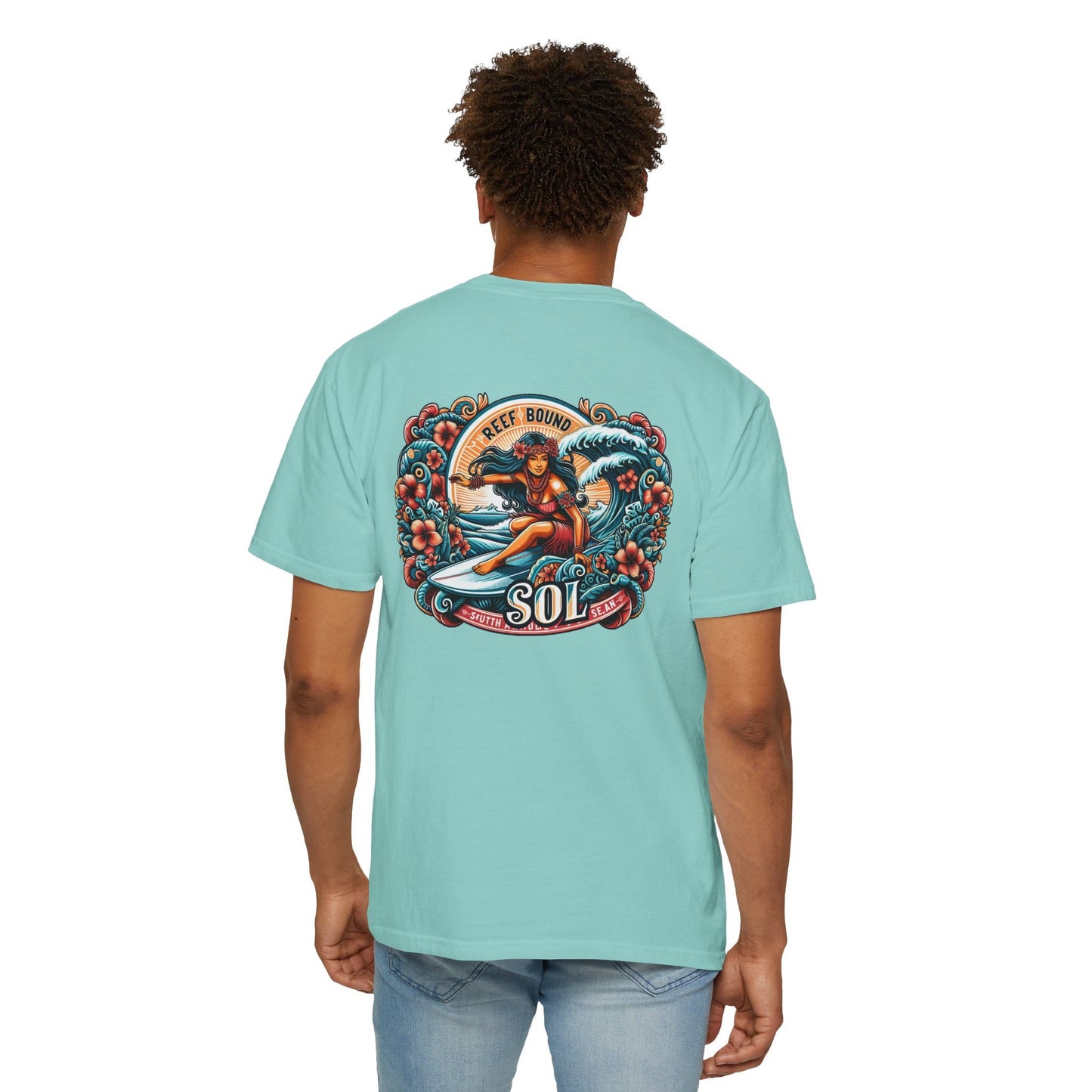 Reef Bound Sol (RBS) Leilani Hawaiian Surfer Beach T-Shirt with O.G. FP Graphic