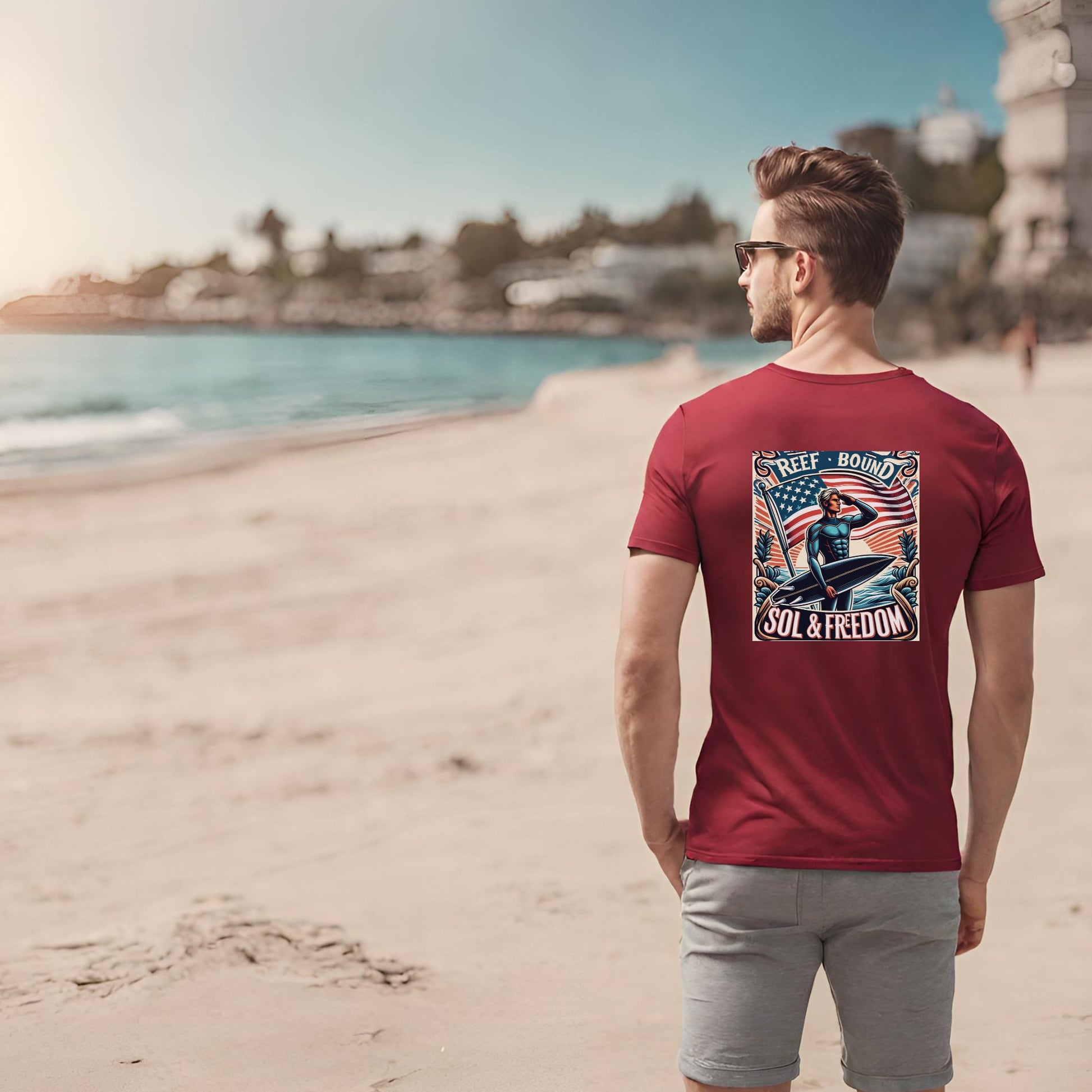 Reef Bound Sol (RBS) Patriotic Surfer Freedom T-Shirt