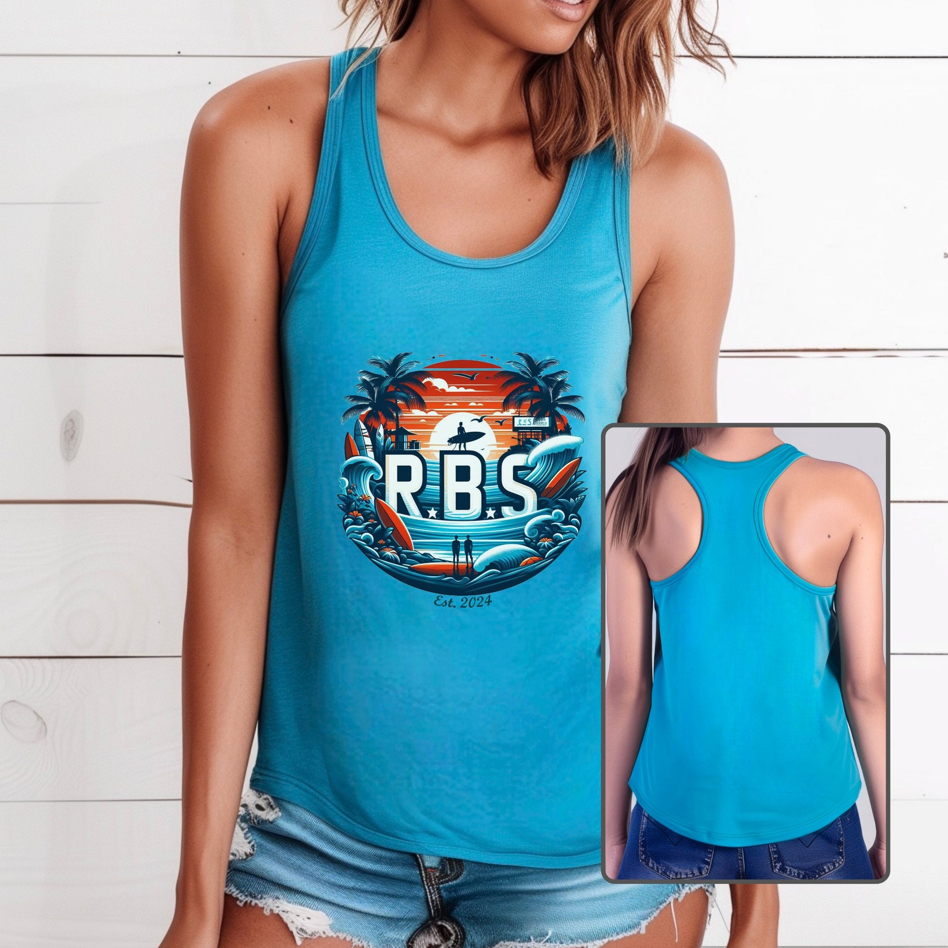 Reef Bound Sol (RBS) Fresh Look Collection Surfer's Sunset Women's Tri-blend Tank Top