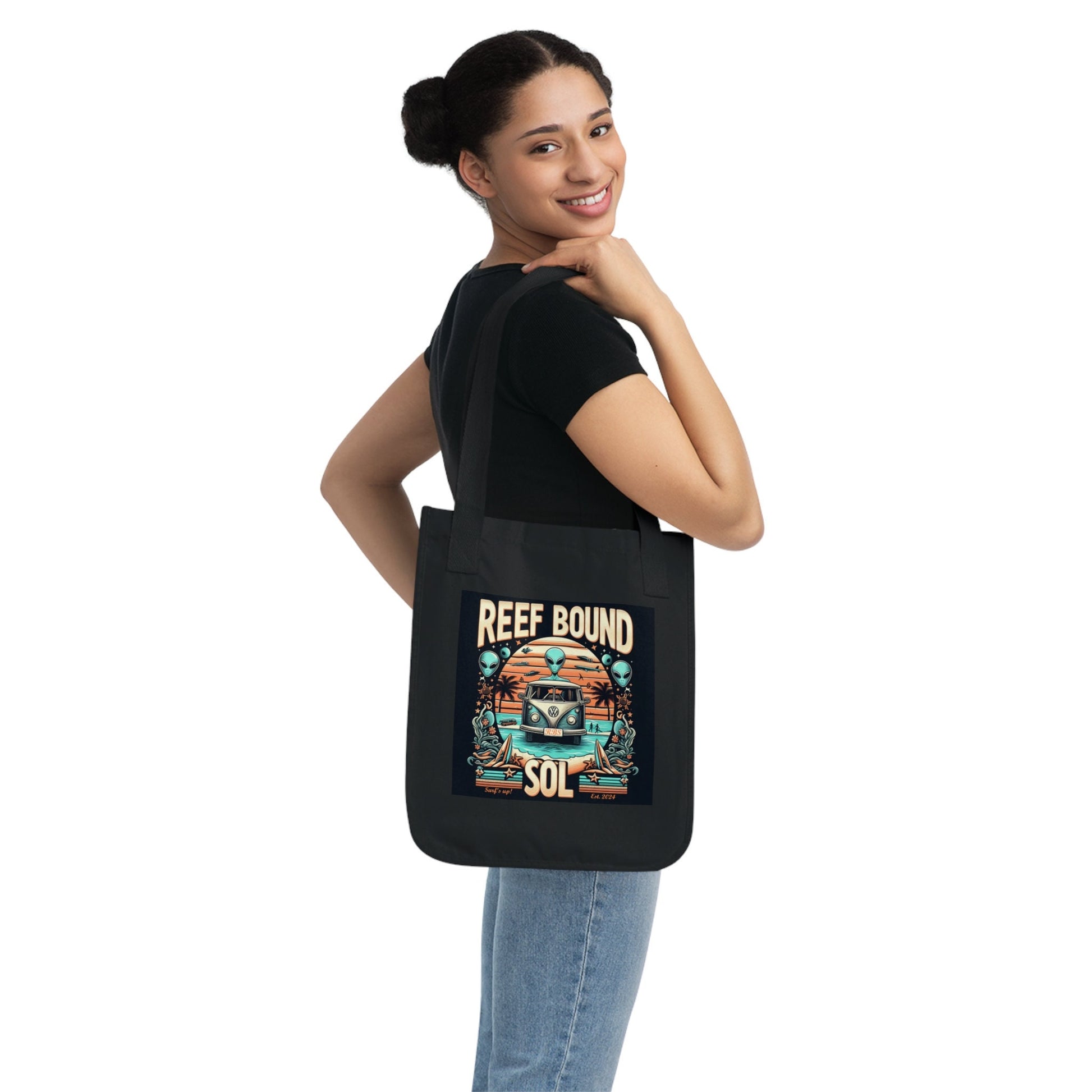 Reef Bound Sol (RBS) Retro Alien VW Bug Beach Tote Bag