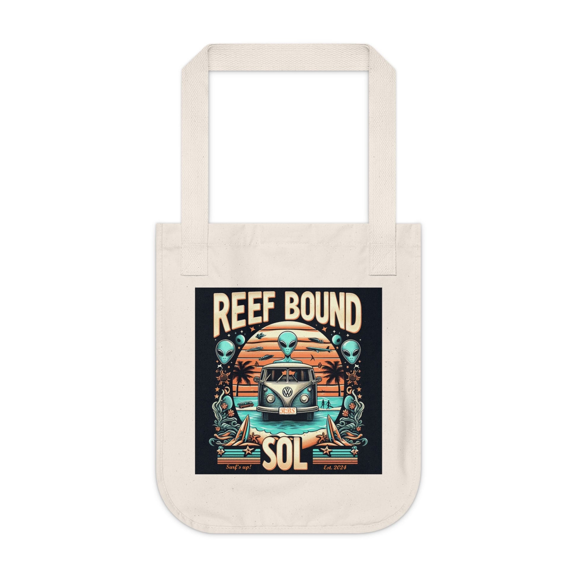 Reef Bound Sol (RBS) Retro Alien VW Bug Beach Tote Bag