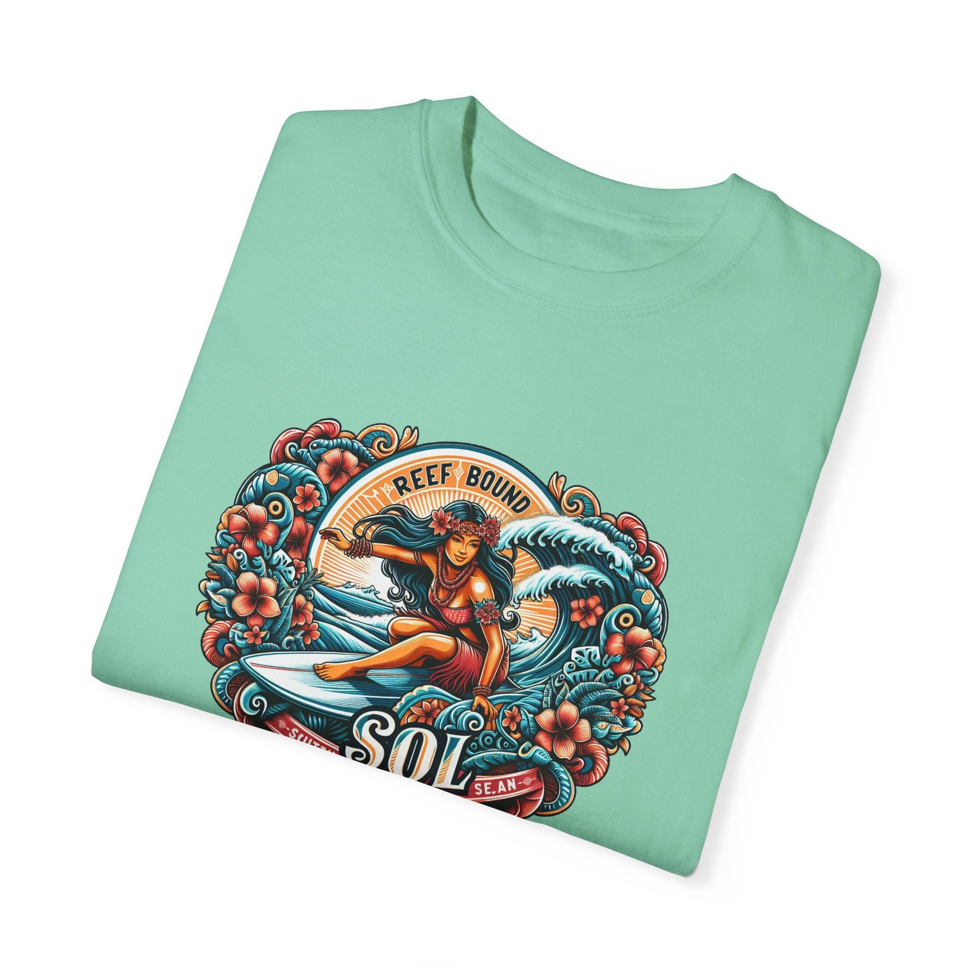 Reef Bound Sol (RBS) Leilani Hawaiian Surfer Beach T-Shirt