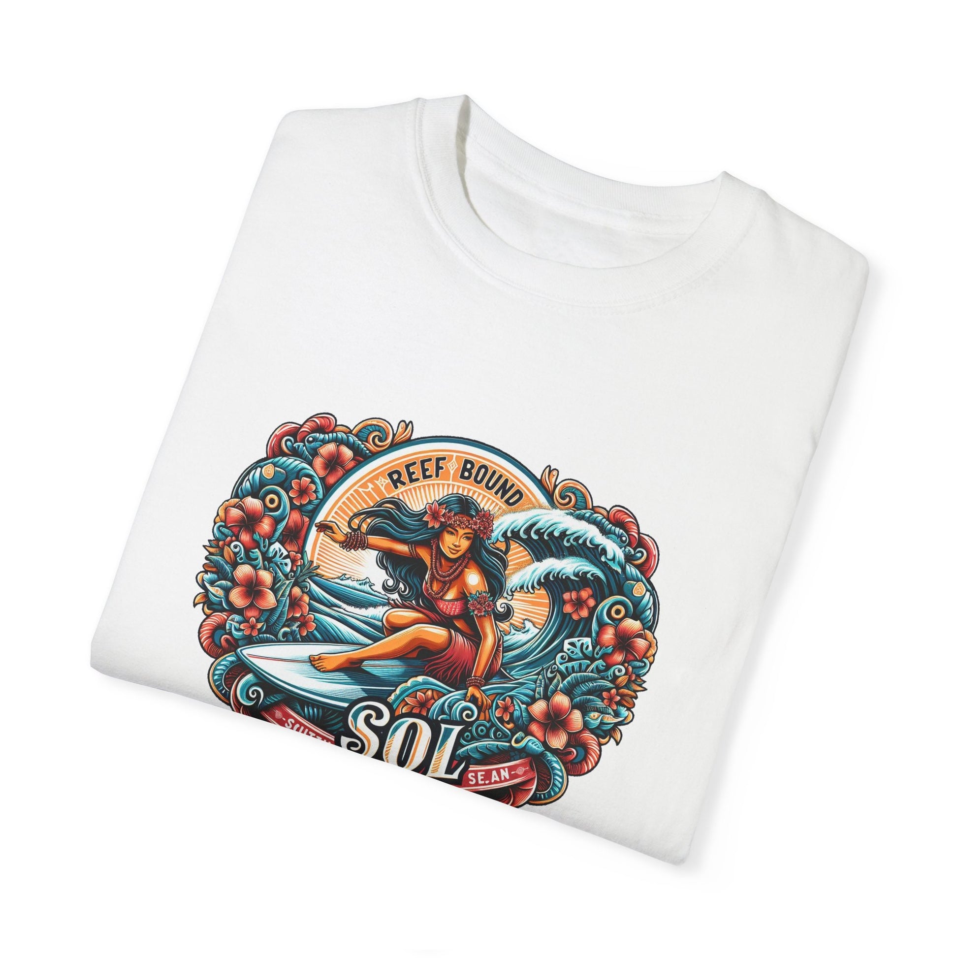 Reef Bound Sol (RBS) Leilani Hawaiian Surfer Beach T-Shirt