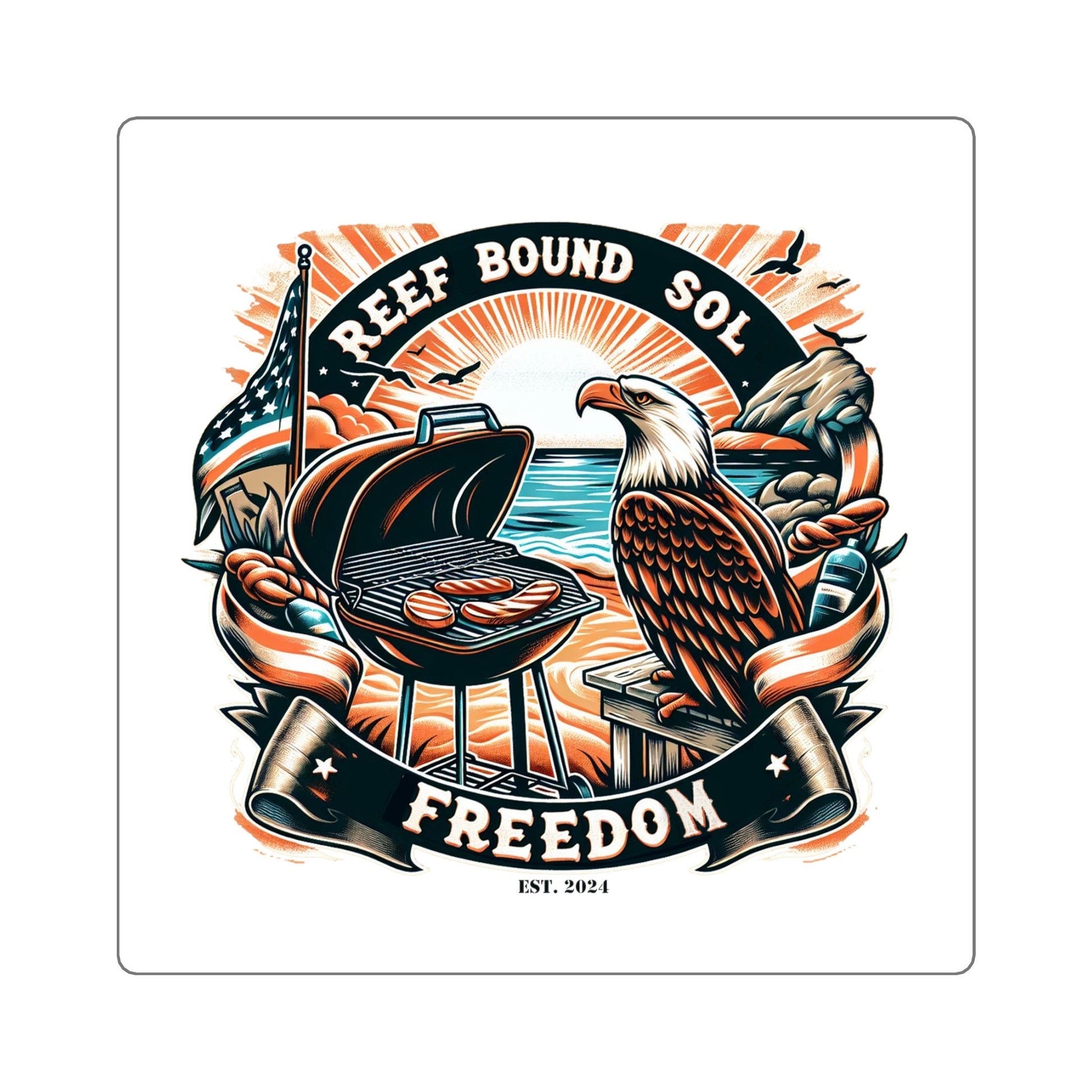 Reef Bound Sol (RBS) Soar High, Live Free BBQ Decal