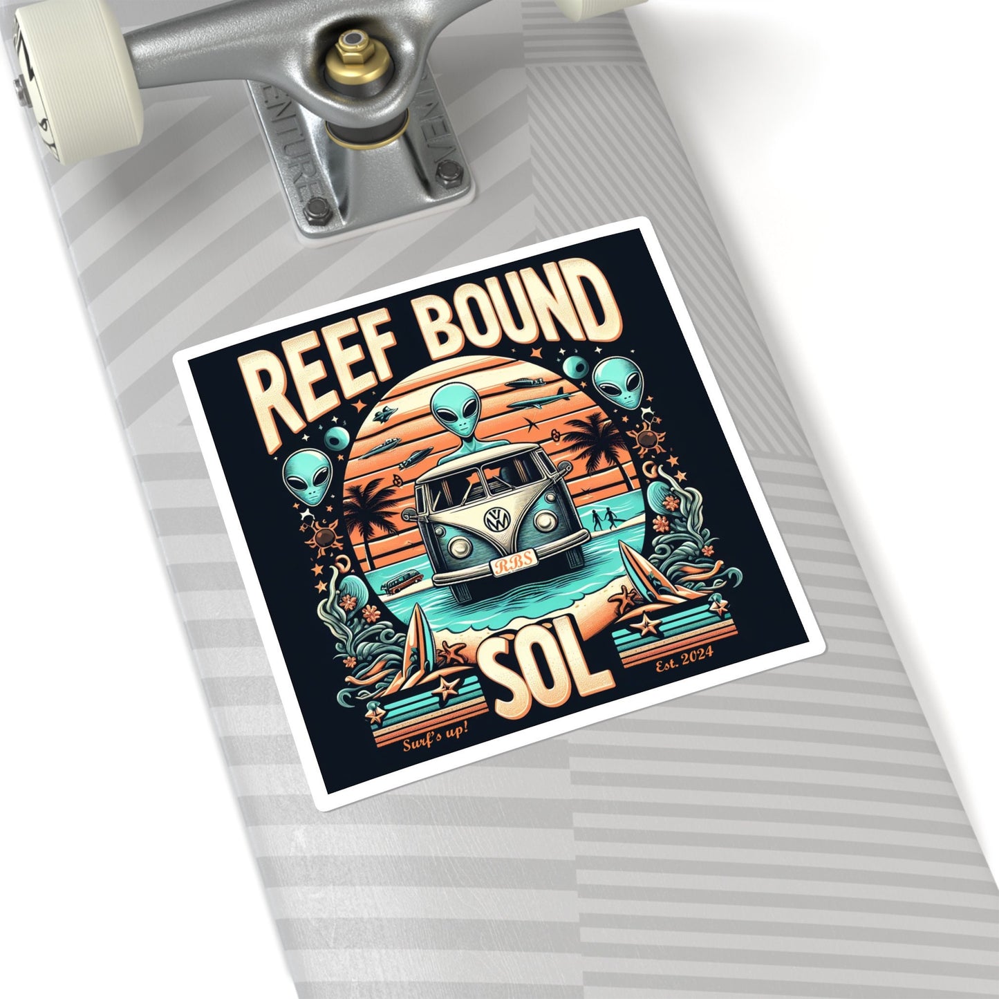 Reef Bound Sol (RBS) Retro Alien VW Bug Decal