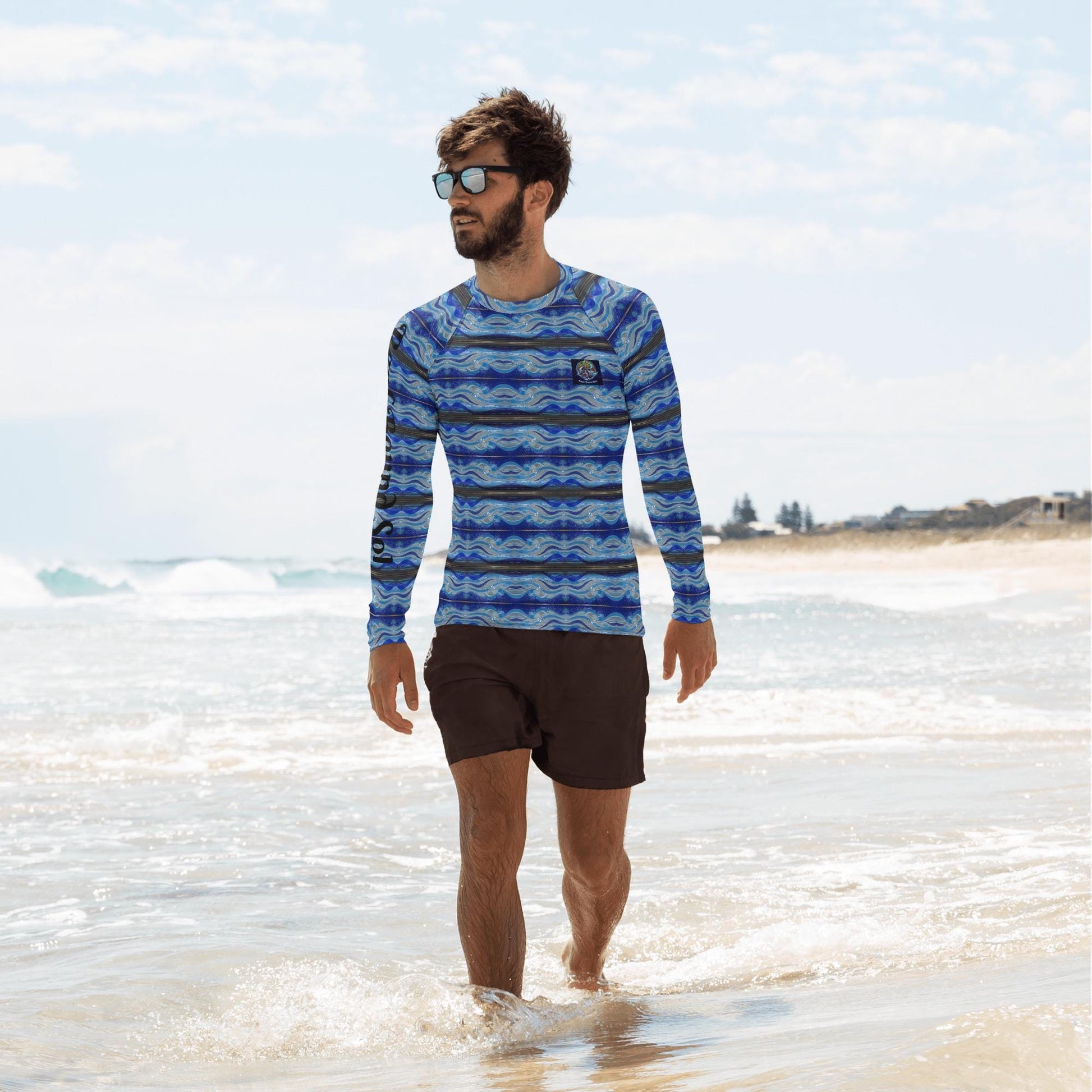 Reef Bound Sol (RBS) Men&#39;s Ocean / Beach Rash Guard - Tsunami