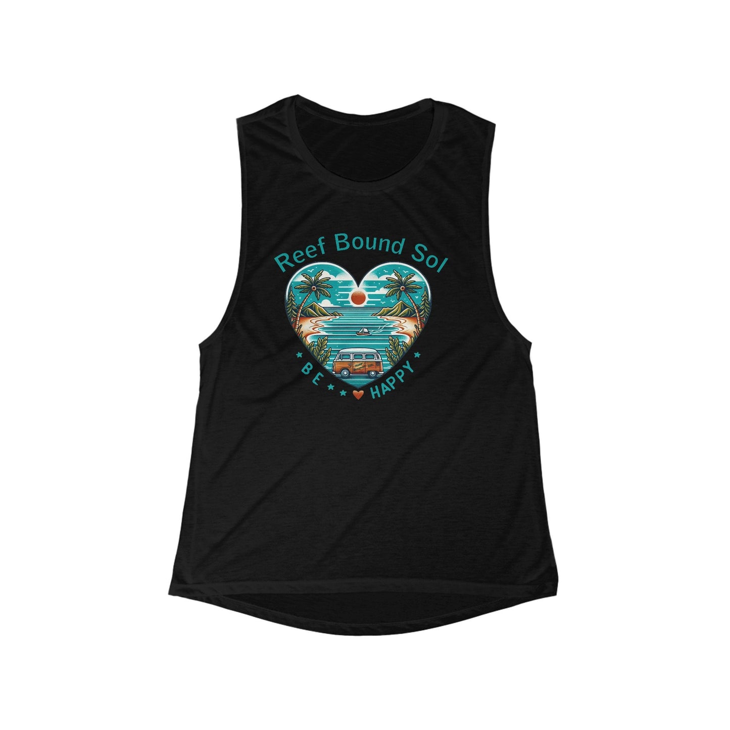 Reef Bound Sol (RBS) Be Happy Collection Women's Scoop Muscle Tank