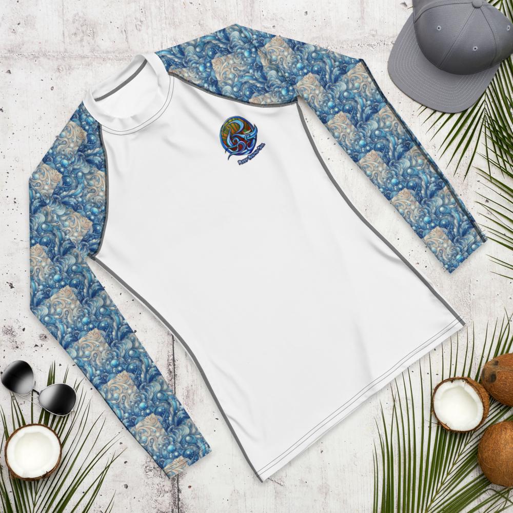 Reef Bound Sol (RBS) Men's Ocean / Beach Rash Guard - Blue Paisley