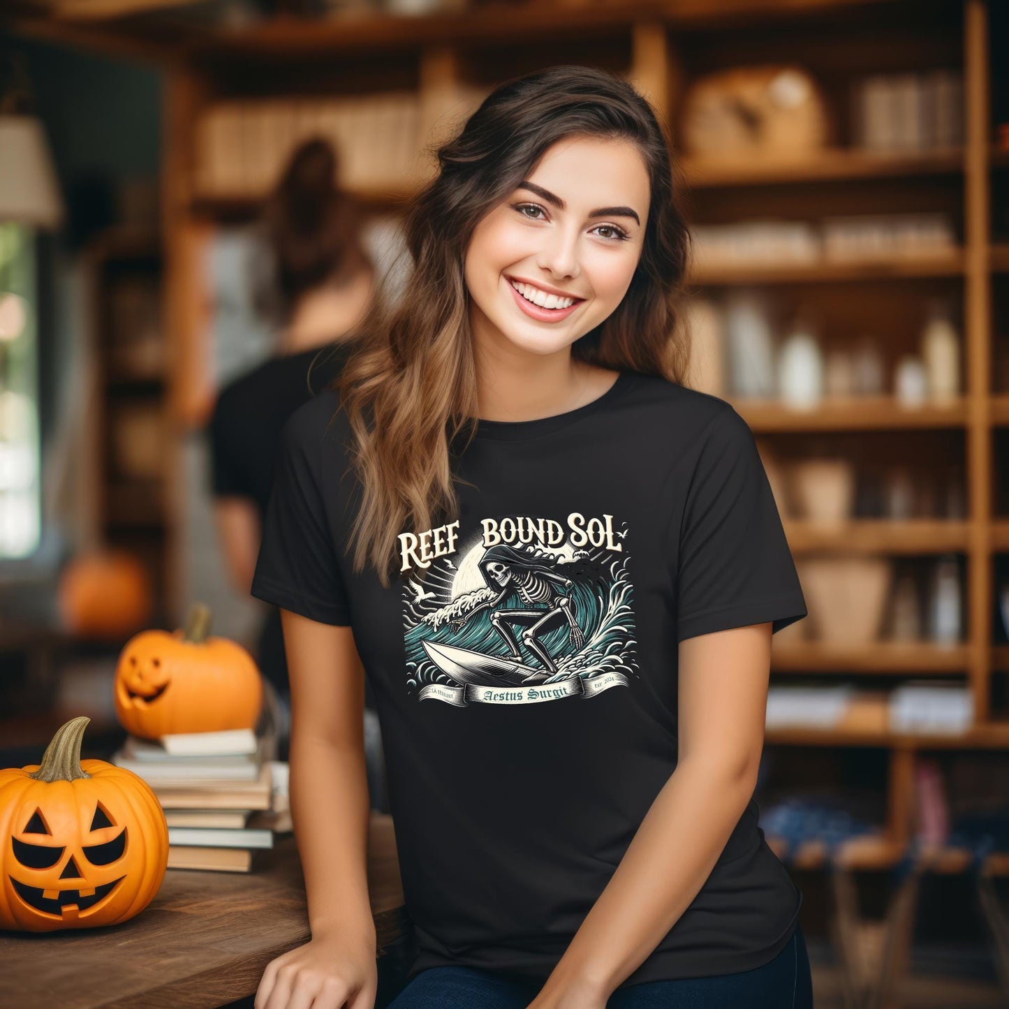 Reef Bound Sol (RBS) Death Becomes Her Halloween Surfer Tri-blend T-Shirt