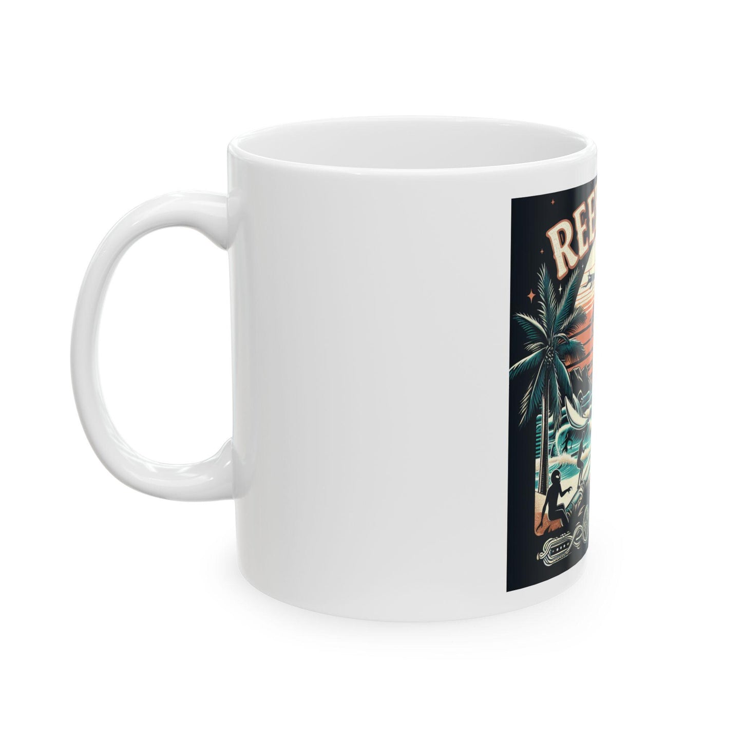 Reef Bound Sol (RBS) VW Alien Surfer Ceramic Mug, (11oz, 15oz)