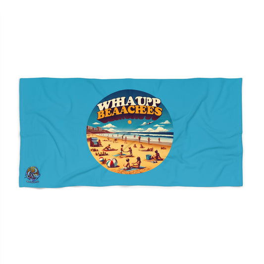 Whatup Beaches, RETRO Multi Style Beach Towel, Reef Bound Sol, Pool Towel, Beach Towel, Outside Birthday Vacation Gift, Band Beach Towel