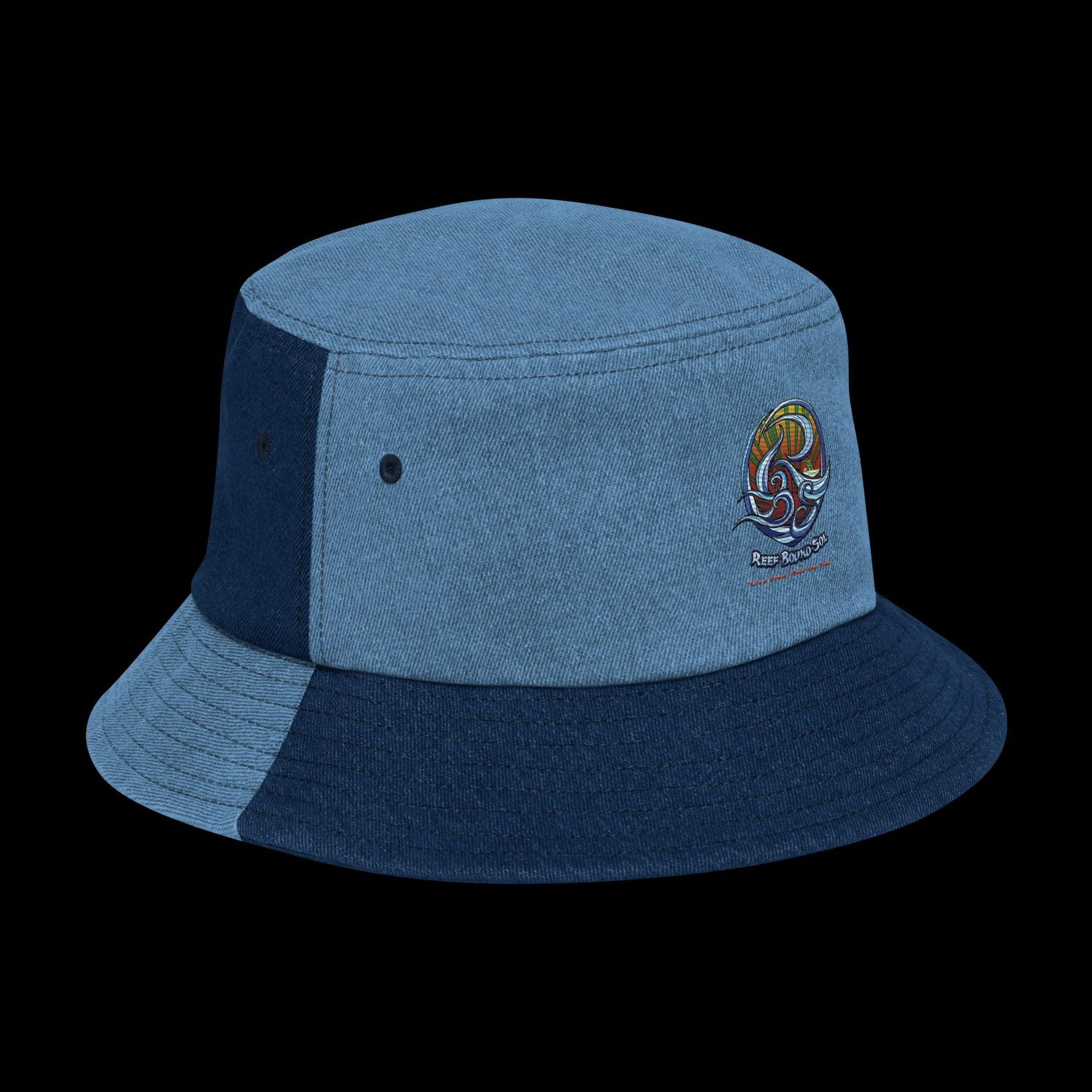 Reef Bound Sol (RBS) Logo Denim Bucket Hat